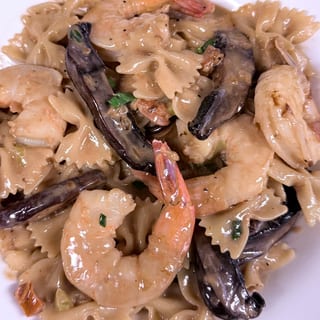 Shrimp Over Bowtie Pasta
