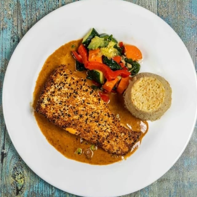 Sesame Encrusted Salmon.