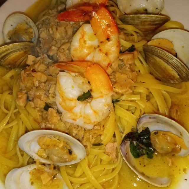 Shrimp & Clams Bianco Pasta.